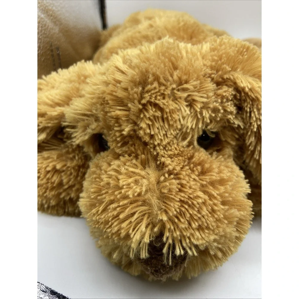 Ty Pluffies Lot 2 Plush Dog Toys Shaggy Tan Puppy and Brown White Bulldog 2004